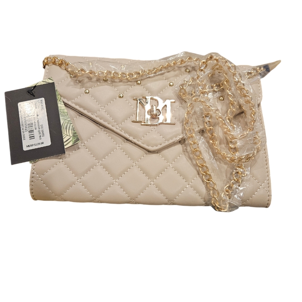Badgley Mischka Shoulder BagNeutrals LeatherGold-Tone d